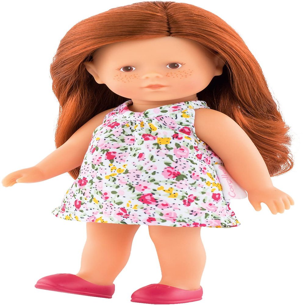 Corolle Mini Corolline Ruby 8" Doll with Red Hair and Floral Dress, for Kids Ages 3 Years +