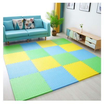 ALGFree Interlocking Foam Floor Mats Tiles Playmats Children Yoga Exercise Puzzle Blocking Board Soft EVA Kids Playmats, 4 Colors (Color : C, Size : 30x30x2.5cm-24pcs)