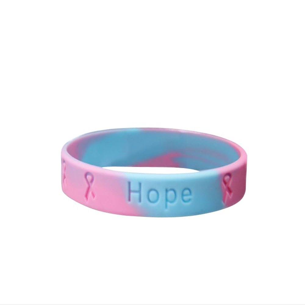 5 Pack Pink & Blue SIDS Awareness Bracelets - Pink & Blue Ribbon Sudden Infant Death Syndrome Awareness Silicone Bracelets for Adults