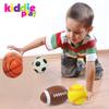 Kiddie Play Set of 4 Foam Balls for Toddlers 4" Soft Soccer Ball, Baseball, Basketball, and 6" Football for Kids view 3