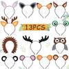 13PCS Woodland Animal Headbands Forest Friend Wild One Camping Theme Felt Ears Headbands For Woodland Creature Theme Baby Shower Birthday Party Favors Kids Adults Cosplay Apparel Party Supplies view 1