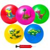 Hymaz 9 Inch 5 Pcs Bouncy Balls for Toddlers, Rubber Inflatable Bouncy Ball for Kids Ball Games, Soft Dinosaurs Sensory Balls with Pump for Indoor Outdoor Beach Playground Backyard Pool Class Games view 1