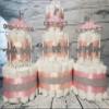 Carousel Merry Go Round Diaper Cake 3 Piece Set - 3 Tier - Baby Shower Gift - Circus Theme - Silver (Blue, Pink, Neutral Options) view 2