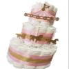 Carousel Merry Go Round Diaper Cake - 3 Tier - Baby Shower Gift - Circus Theme - Gold (Blue, Pink, Neutral Options) view 1