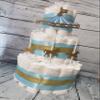 Carousel Merry Go Round Diaper Cake - 3 Tier - Baby Shower Gift - Circus Theme - Gold (Blue, Pink, Neutral Options) view 3