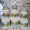 Carousel Merry Go Round Diaper Cake 3 Piece Set - 3 Tier - Baby Shower Gift - Circus Theme - Gold (Blue, Pink, Neutral Options) view 2