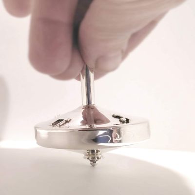 Personalized Hanukkah Dreidel made of 925 Sterling Silver Modern Sleek Design Hebrew Lettering