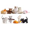 10 Pcs Kawaii Miniature Cat Figurines Character Toy Cake Toppers, Mini Cat Animal Figures Collection Playset Desk Decoration view 1