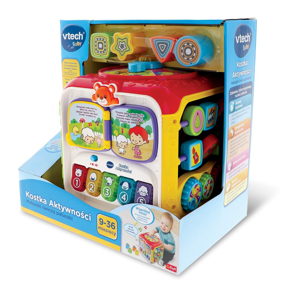 Trefl VTech - Activity Cube, Electronic Educational Toy, 6 Color Walls, Shape Recognition, Learning First Words, Gift for Child, Toy for Child from 9 Months