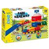 Wader 51520 Play Tracks Car Park and Railway, Set of Rails and Road with Approx. 6.4m Length, Including 4 Vehicles and 48 Stickers, from 12 Months, Ideal as a Gift, Multicoloured, Standard view 1
