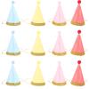 Amosfun Kids Birthday Party Hats with Glitter Pom Pom Cone 12-Pack Rim Photo Props for Children Celebration and Festive Decoration 4.33X4.33X6.69In view 1