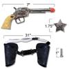 ArtCreativity Cowboy Toy Gun Holster and Belt 9 Piece Set for Kids. 2 Toy Pistols, 1 Sheriff Badge, 2 Gun Holsters, and 3 Play Bullets, 1 Adjustable Belt, Old Western Action Belt for Sheriff view 4