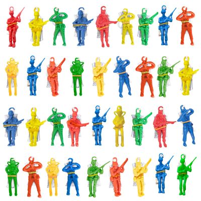 ArtCreativity 36 Packs / 2.5 Army Parachute Toys for Kids, Vinyl Parachute Men Toy in Assorted Colors, Durable Plastic Army Men Action Figures Hand Throwing for Boys & Girls