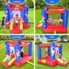 WELLFUNTIME Inflatable Bounce House Jumping Castle Slide with Blower, Kids Bouncer with Basketball Rim, 110x82.5x72.8 Inch Bouncy Castle view 2