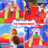 WELLFUNTIME Inflatable Bounce House Jumping Castle Slide with Blower, Kids Bouncer with Basketball Rim, 110x82.5x72.8 Inch Bouncy Castle view 4