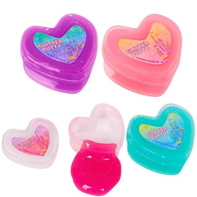 Assorted Colors Disney Princess Glitter Putty Favors - 1.375" x 1.5" x 0.75" (Pack of 4) - Perfect Party Gifts & Playtime Fun