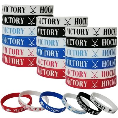 CupaPlay 36 PCS Hockey Motivational Rubber Wristbands - Sports/Hockey Birthday Party Favors Supplies Decorations Gifts Prize Silicone Wristband