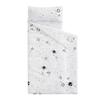 Wake In Cloud - Toddler Nap Mat with Pillow and Blanket, 100% Cotton Fabric, for Kids Boys Ages 3 Plus in Daycare Kindergarten Preschool, Roll Up Sleeping Bag, Galaxy Spaces, Black White, Standard view 1