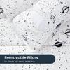 Wake In Cloud - Toddler Nap Mat with Pillow and Blanket, 100% Cotton Fabric, for Kids Boys Ages 3 Plus in Daycare Kindergarten Preschool, Roll Up Sleeping Bag, Galaxy Spaces, Black White, Standard view 4