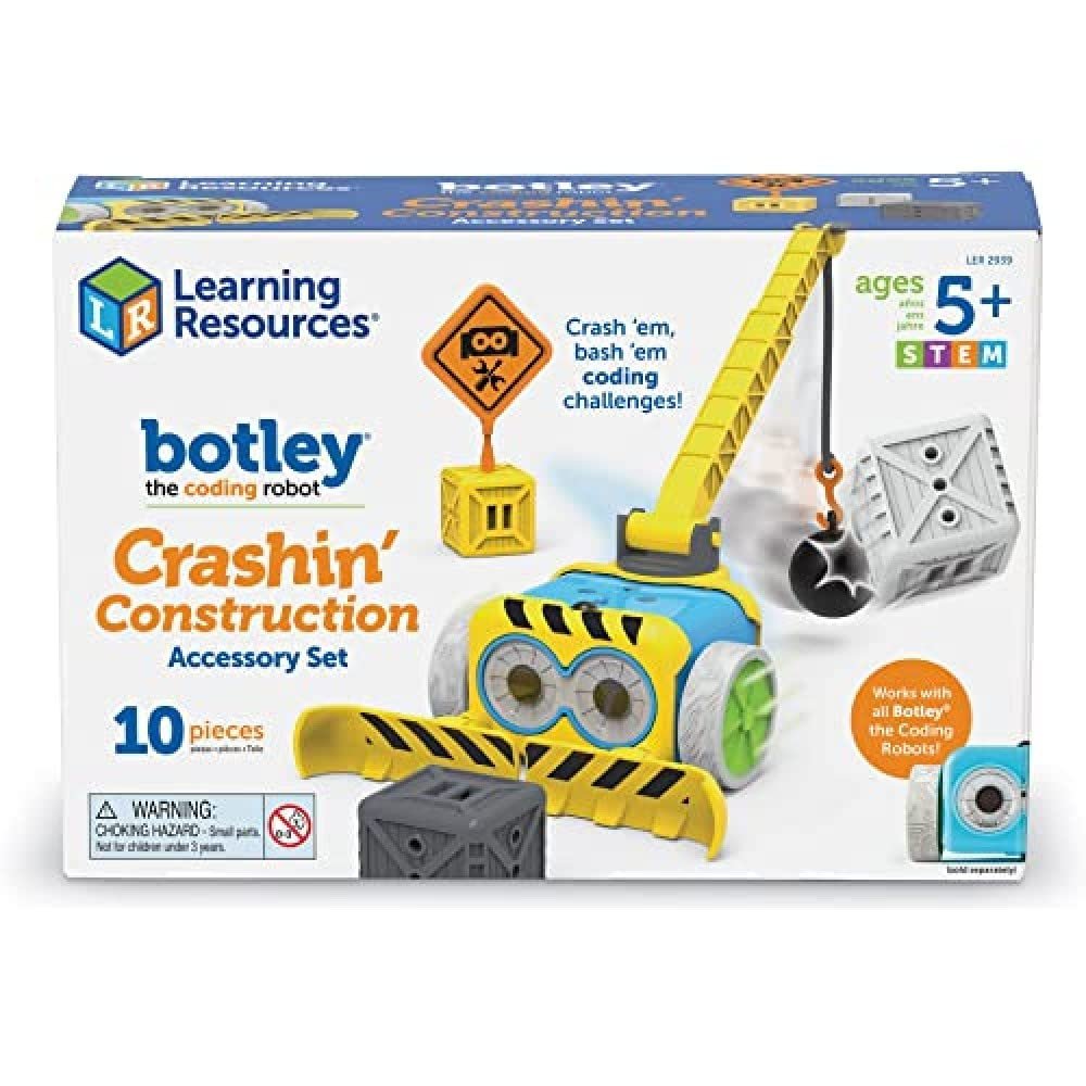 Learning Resources Botley Crashin' Construction Challenge Accessory Set (Botley Not Included) - 10 Pieces, Ages 5+ Coding for Kids, Kids Coding, STEM Toy
