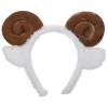 Amosfun Sheep Headband with Horns Ears Animals Ears Headband Plush Cartoon Headbands for Birthday Halloween Costume Party Favors view 1