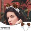 Amosfun Sheep Headband with Horns Ears Animals Ears Headband Plush Cartoon Headbands for Birthday Halloween Costume Party Favors view 4