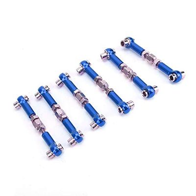 RC Pull Rod, 6Pcs Adjustable Servo Links Tie Rod Set for RC Hobby Model Car 1/10 Tourning Car 47mm Accessories(Navy) Car Model Accessories Rc Car Parts