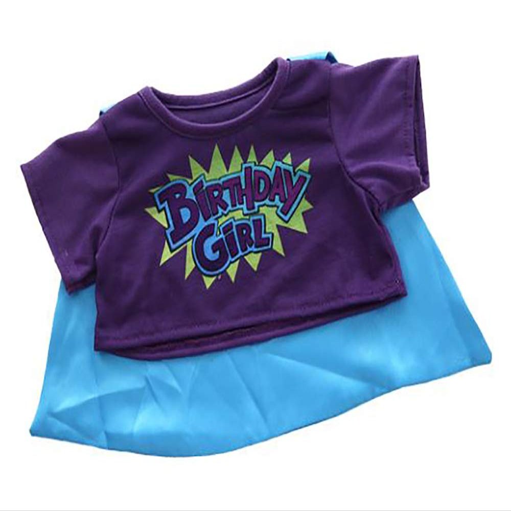Adorable Birthday Hero Girl Tee Fits Most 8 to 10 inch Teddy Bears and Make Your Own Stuffed Animals