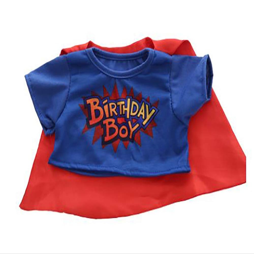 Adorable Birthday Hero Boy Tee Fits Most 14 to 18 inch Teddy Bears and Make Your Own Stuffed Animals