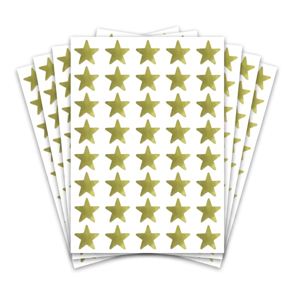 1000 Pack, Gold Foil Star Metallic Stickers, 0.6" Diameter