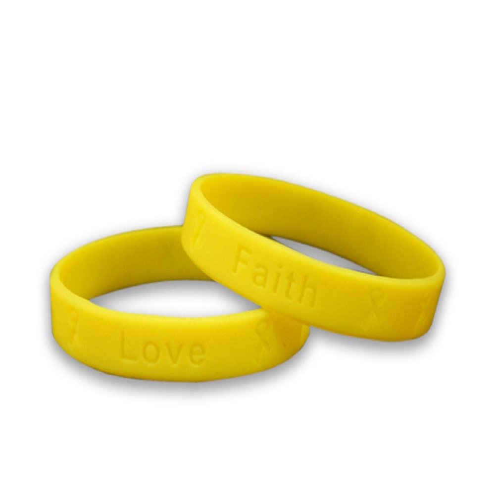 25 Pack Yellow SPINA BIFIDA Awareness Bracelets  Yellow Ribbon SPINA BIFIDA Awareness Silicone Bracelets for Adults