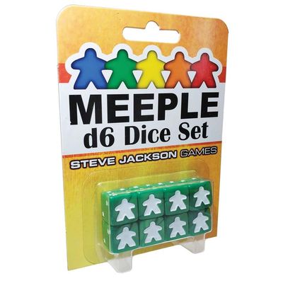 Meeple D6 Dice Set - Green by Steve Jackson Games