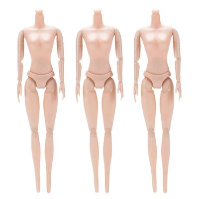 3pcs Female Doll Body 12 Joint Doll Making Moveable Body 26cm Without Head DIY Female Girls Women Figure (Style A)