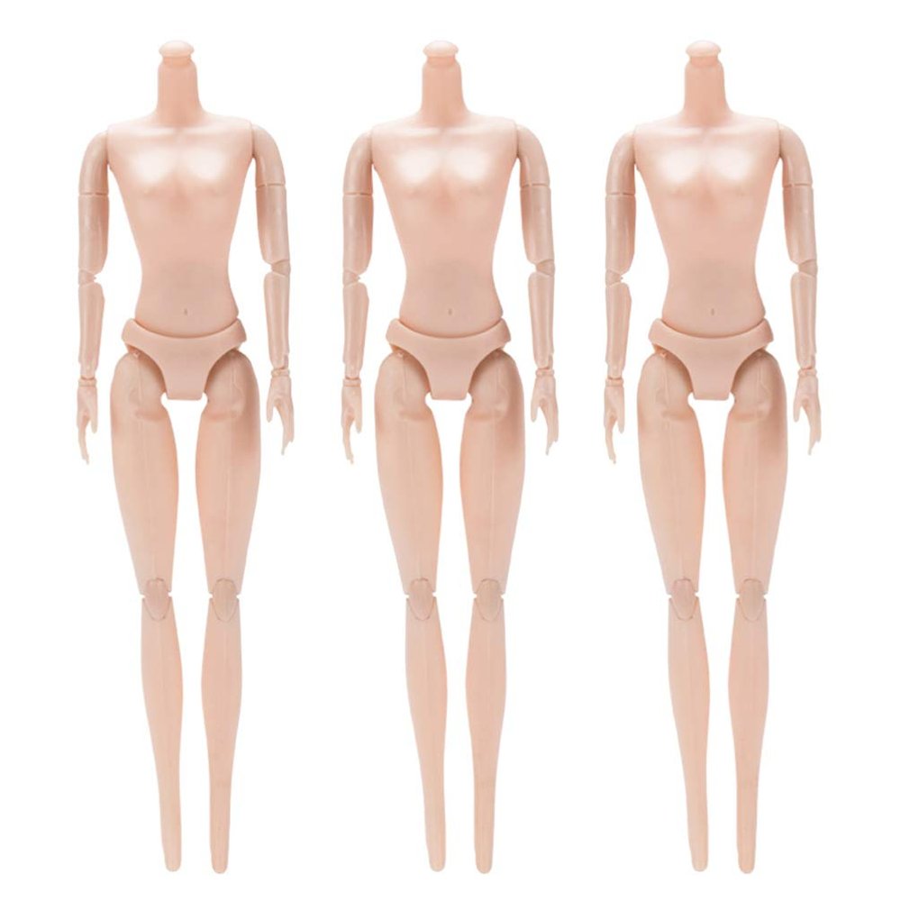 3pcs Female Doll Body 12 Joint Doll Making Moveable Body 26cm Without Head DIY Female Girls Women Figure (Style A)