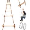 ISOP Tree Climbing Rope Ladder for Adults & Kids 16ft - Hanging Ladder - Outdoor or Indoor Swing Set Accessories - Playground Equipment - Obstacle Rope Ladders for Children - for Tree-House, Portable view 1
