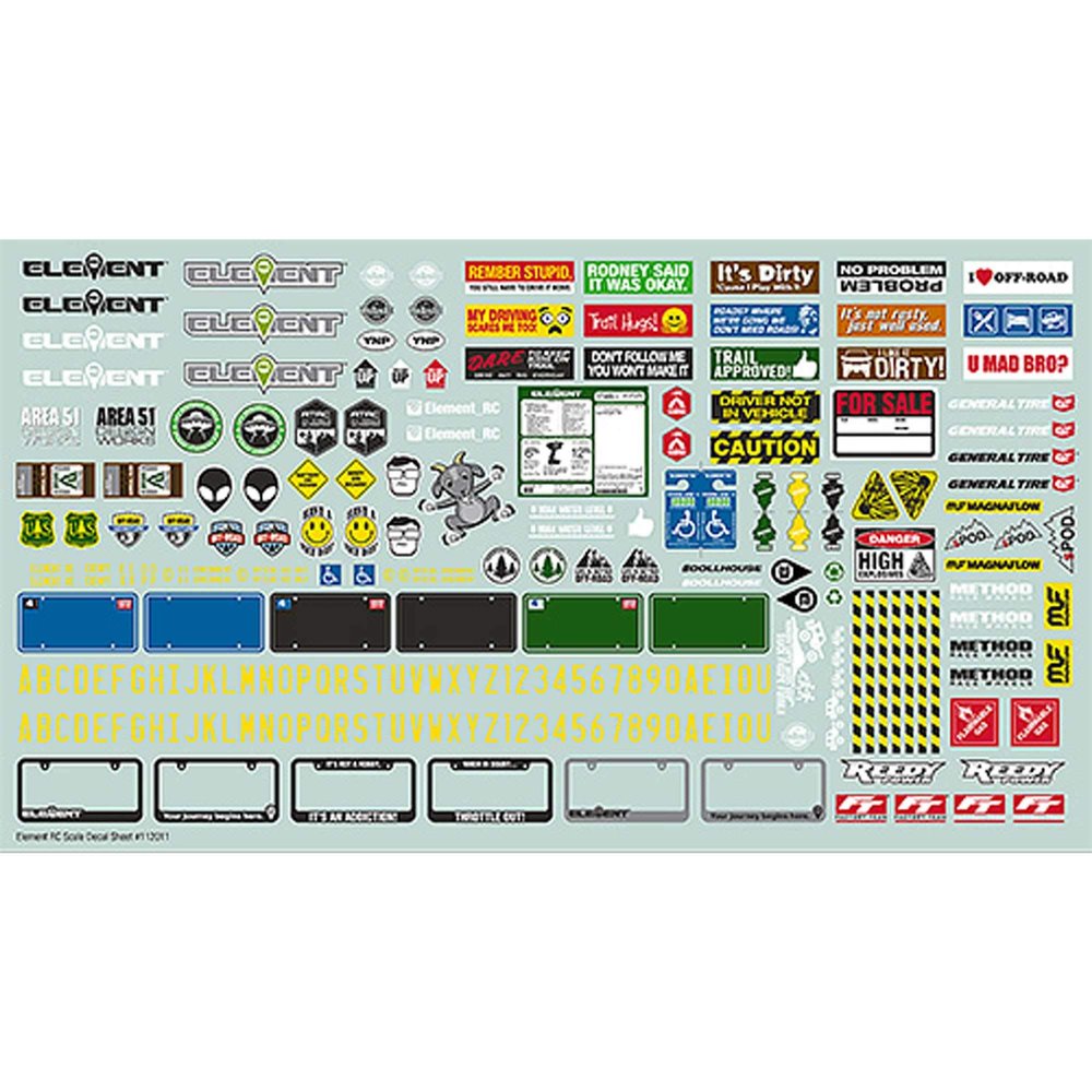 Team Associated Enduro Scale Decal Sheet ASC42148 Electric Car/Truck Option Parts