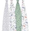 aden + anais Essentials Swaddle Blanket, Muslin Blankets for Girls & Boys, Baby Receiving Swaddles, Newborn Gifts, Infant Shower Items, Wearable Swaddling Set, 4 Pk, Dinotime view 2