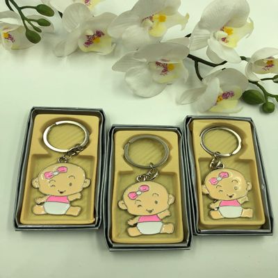 12PC Baby Shower Favors Baby Girl Design Keychains