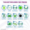 Marble Genius Marble Run Starter Set STEM Toy for Kids Ages 4-12 - 130 Complete Pieces (80 Translucent Marbulous Pieces and 50 Glass Marbles), Construction Building Block Toys, Theme (Jungle) view 3