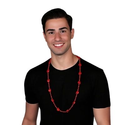 Blinkee Football Helmet Bead Necklaces Red Pack of 12