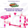 Marble Genius Marble Run Starter Set STEM Toy for Kids Ages 4-12 - 130 Complete Pieces (80 Translucent Marbulous Pieces and 50 Glass Marbles), Construction Building Block Toys, Pink, view 2