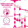 Marble Genius Marble Run Starter Set STEM Toy for Kids Ages 4-12 - 130 Complete Pieces (80 Translucent Marbulous Pieces and 50 Glass Marbles), Construction Building Block Toys, Pink, view 3