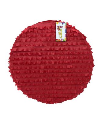 APINATA4U Round Shape Solid Color Red Pinata for DIY Customizable Theme Create Your Own Theme Party Baby Shower Kids Birthday Decorations Creative Supplies Fun Party Celebration, 16x16 Inches