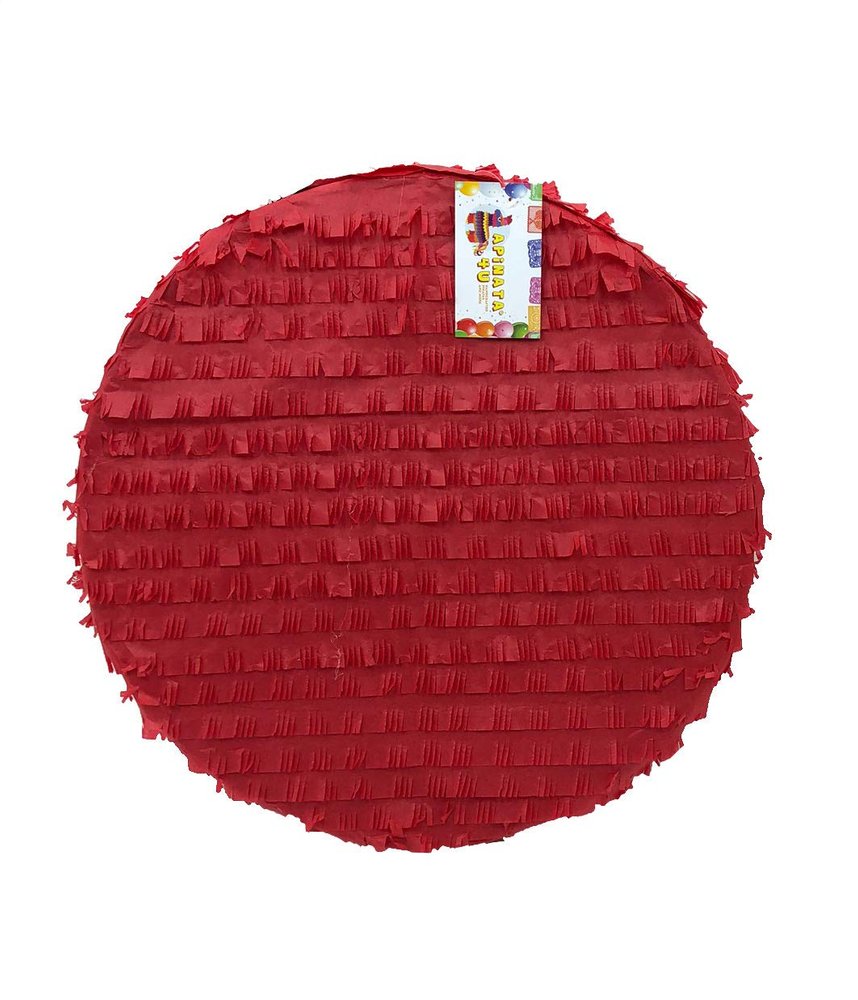 APINATA4U Round Shape Solid Color Red Pinata for DIY Customizable Theme Create Your Own Theme Party Baby Shower Kids Birthday Decorations Creative Supplies Fun Party Celebration, 16x16 Inches