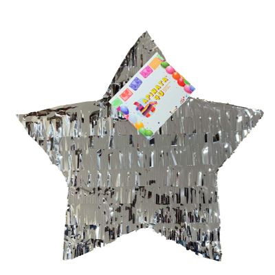 17" Star Pinata Silver Color Fringe