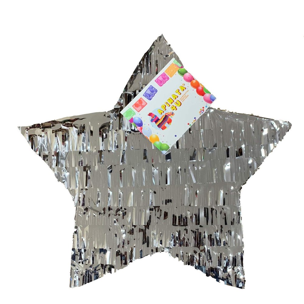 17" Star Pinata Silver Color Fringe