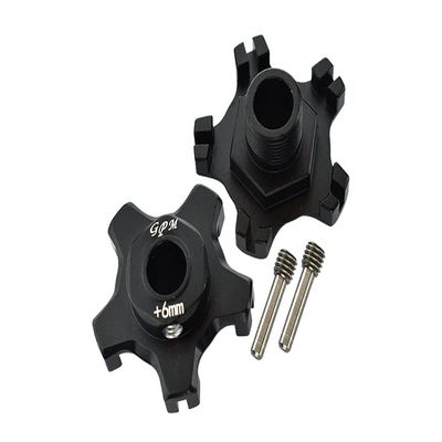 GPM for Arrma 1/7 Infraction 6S BLX/Infraction V2 6S BLX Upgrade Parts Aluminum Wheel Hex (+6mm) - 2Pc Set Black