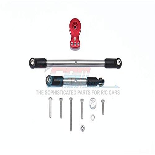GPM For Tamiya Merc-Benz G500 CC-02 (#58675) Aluminum Servo Horn with Stainless Steel Adjustable Steering Link - 11Pc Set Red