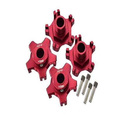 GPM for Arrma 1/7 Infraction 6S BLX/Infraction V2 6S BLX Upgrade Parts Aluminum Wheel Hex (+6mm) - 4Pc Set Red