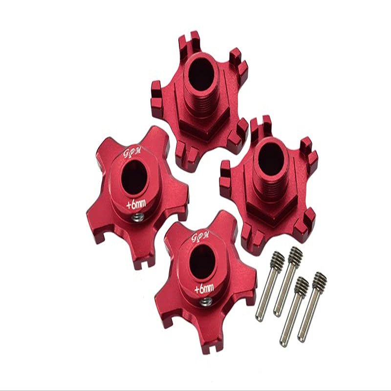 GPM for Arrma 1/7 Infraction 6S BLX/Infraction V2 6S BLX Upgrade Parts Aluminum Wheel Hex (+6mm) - 4Pc Set Red